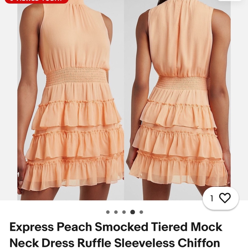 Express Peach Tiered Ruffle Dress for Girls